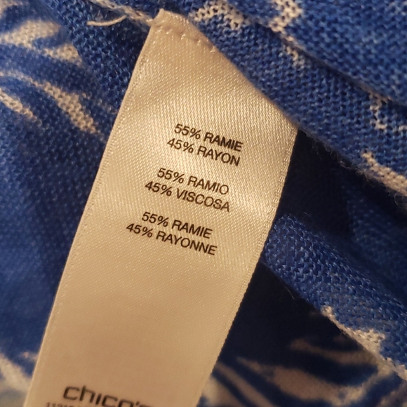 CHICO'S Summer Paisley Kirsten Cardigan sz M/8 - Picture 7 of 11